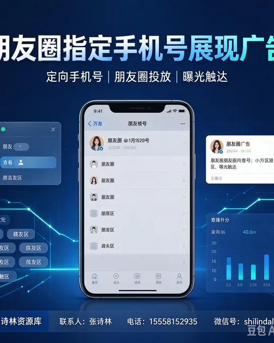朋友圈指定手机号展现广告 — 定向手机号 · 朋友圈投放 · 曝光触达