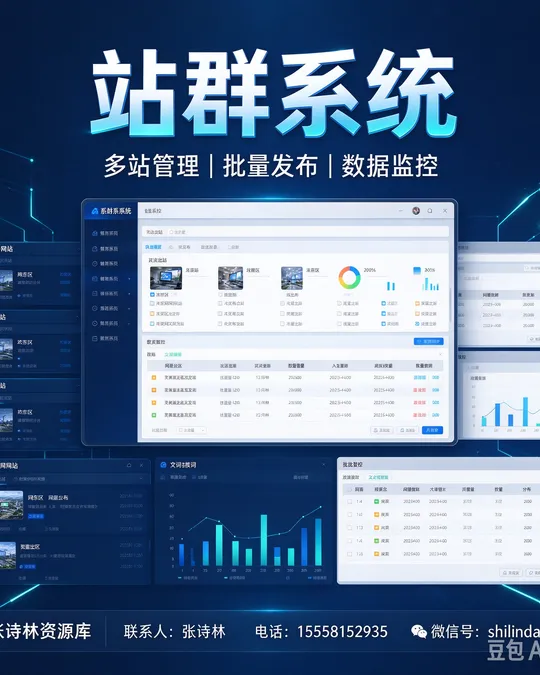 站群系统 — 多站管理 · 批量发布 · 数据监控